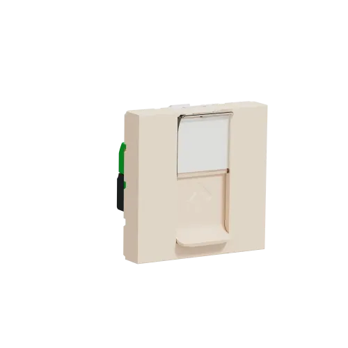 Розетка компьютерная RJ45, 5 UTP, бежевый, 2 модуля, Unica New Schneider NU341144
