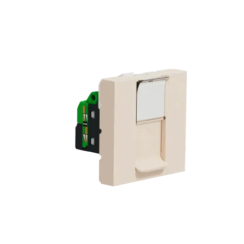 Розетка компьютерная RJ45, 5 UTP, бежевый, 2 модуля, Unica New Schneider NU341144