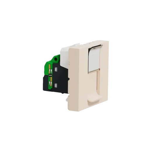 Розетка компьютерная RJ45, 5 UTP, бежевый, 2 модуля, Unica New Schneider NU341144