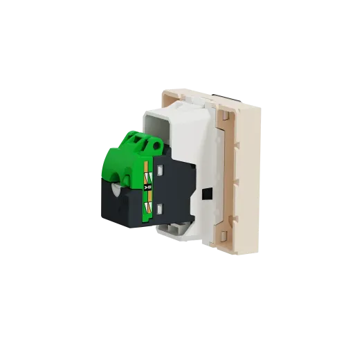 Розетка компьютерная RJ45, 5 UTP, бежевый, 2 модуля, Unica New Schneider NU341144