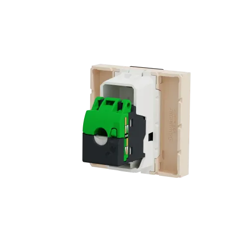 Розетка компьютерная RJ45, 5 UTP, бежевый, 2 модуля, Unica New Schneider NU341144