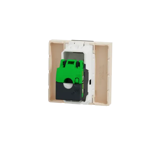 Розетка компьютерная RJ45, 5 UTP, бежевый, 2 модуля, Unica New Schneider NU341144