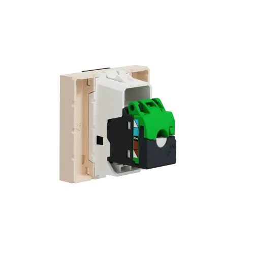 Розетка компьютерная RJ45, 5 UTP, бежевый, 2 модуля, Unica New Schneider NU341144