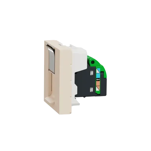 Розетка компьютерная RJ45, 5 UTP, бежевый, 2 модуля, Unica New Schneider NU341144