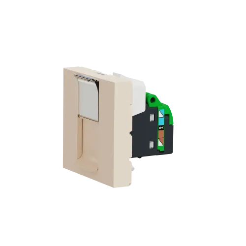 Розетка компьютерная RJ45, 5 UTP, бежевый, 2 модуля, Unica New Schneider NU341144