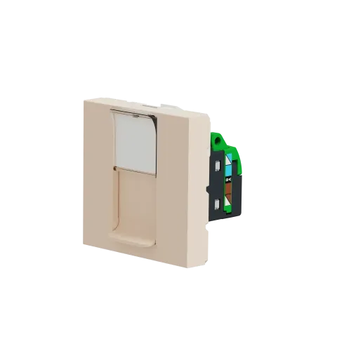 Розетка компьютерная RJ45, 5 UTP, бежевый, 2 модуля, Unica New Schneider NU341144