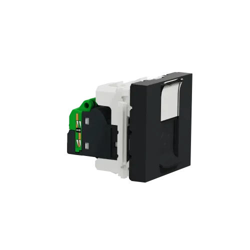 Розетка компьютерная RJ45, 5 UTP, антрацит, 2 модуля, Unica New Schneider NU341154