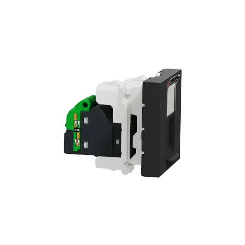 Розетка компьютерная RJ45, 5 UTP, антрацит, 2 модуля, Unica New Schneider NU341154