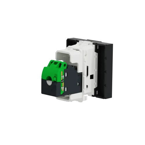 Розетка компьютерная RJ45, 5 UTP, антрацит, 2 модуля, Unica New Schneider NU341154