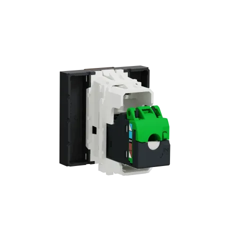 Розетка компьютерная RJ45, 5 UTP, антрацит, 2 модуля, Unica New Schneider NU341154