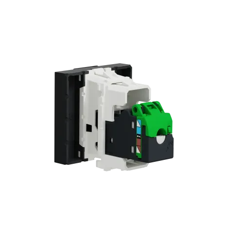 Розетка компьютерная RJ45, 5 UTP, антрацит, 2 модуля, Unica New Schneider NU341154