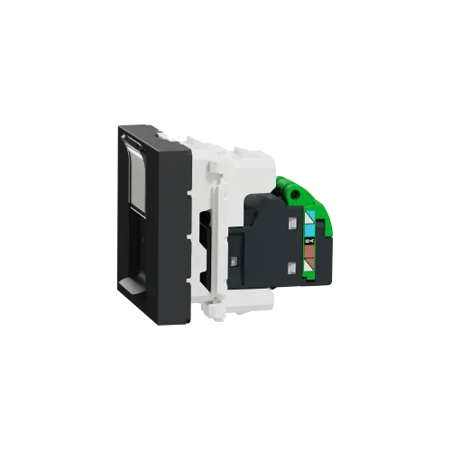 Розетка компьютерная RJ45, 5 UTP, антрацит, 2 модуля, Unica New Schneider NU341154