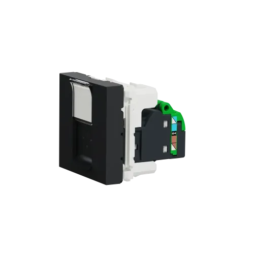 Розетка компьютерная RJ45, 5 UTP, антрацит, 2 модуля, Unica New Schneider NU341154