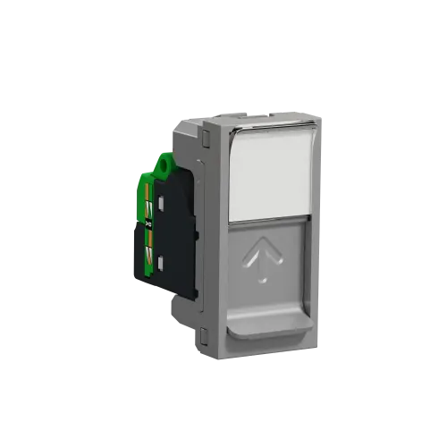 Розетка компьютерная RJ45, 5, STP, алюминий, 1 модуль, Unica New Schneider NU341230
