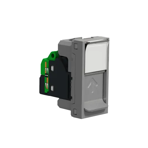 Розетка компьютерная RJ45, 5, STP, алюминий, 1 модуль, Unica New Schneider NU341230