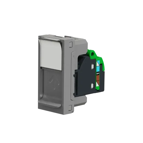 Розетка компьютерная RJ45, 5, STP, алюминий, 1 модуль, Unica New Schneider NU341230