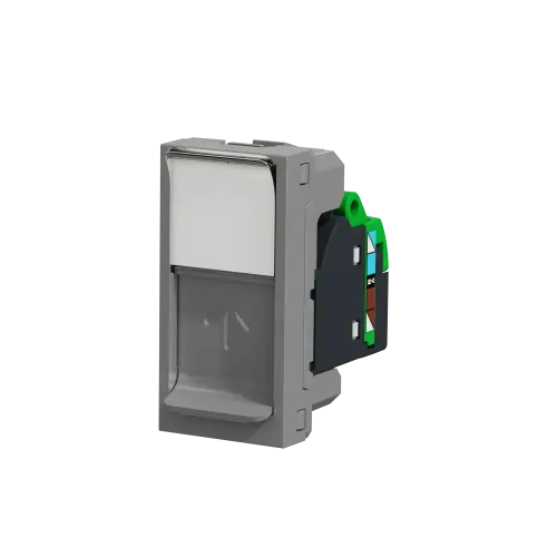 Розетка компьютерная RJ45, 5, STP, алюминий, 1 модуль, Unica New Schneider NU341230