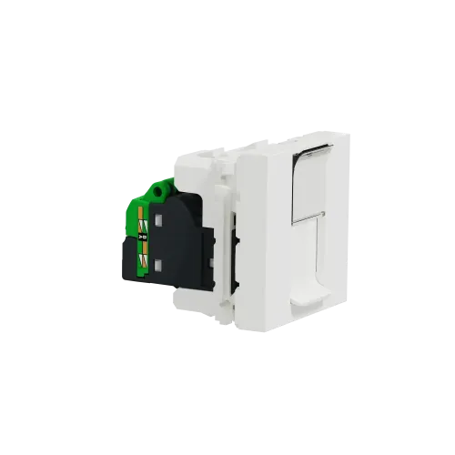 Розетка компьютерная RJ45, 5, STP, белый, 2 модуля, Unica New Schneider NU341318