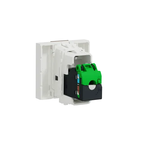 Розетка компьютерная RJ45, 5, STP, белый, 2 модуля, Unica New Schneider NU341318