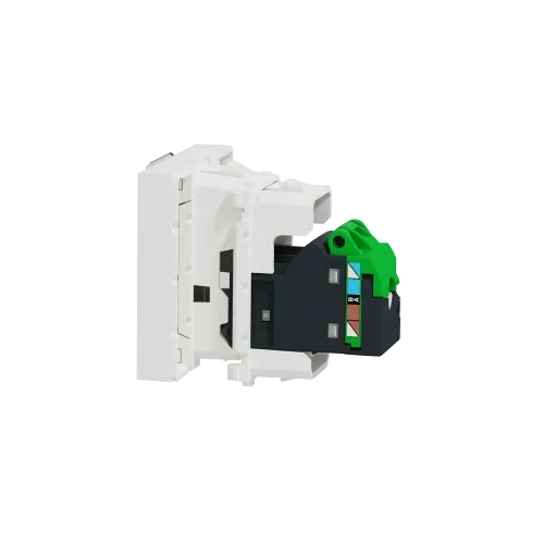 Розетка компьютерная RJ45, 5, STP, белый, 2 модуля, Unica New Schneider NU341318