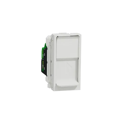Розетка компьютерная RJ45, 6, UTP, белый, 1 модуль, Unica New Schneider NU341418