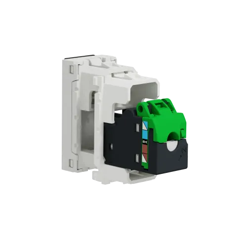 Розетка компьютерная RJ45, 6, UTP, белый, 1 модуль, Unica New Schneider NU341418