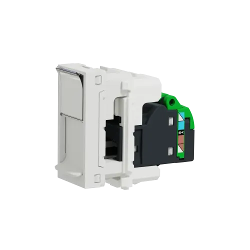 Розетка компьютерная RJ45, 6, UTP, белый, 1 модуль, Unica New Schneider NU341418