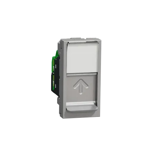 Розетка компьютерная RJ45, 6 UTP, алюминий, 1 модуль, Unica New Schneider NU341430