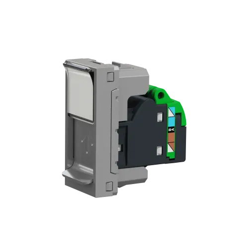 Розетка компьютерная RJ45, 6 UTP, алюминий, 1 модуль, Unica New Schneider NU341430
