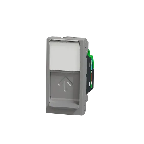Розетка компьютерная RJ45, 6 UTP, алюминий, 1 модуль, Unica New Schneider NU341430