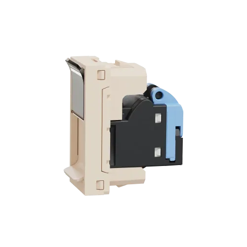 Розетка компьютерная RJ45, 6, UTP, бежевый, 1 модуль, Unica New Schneider NU341444