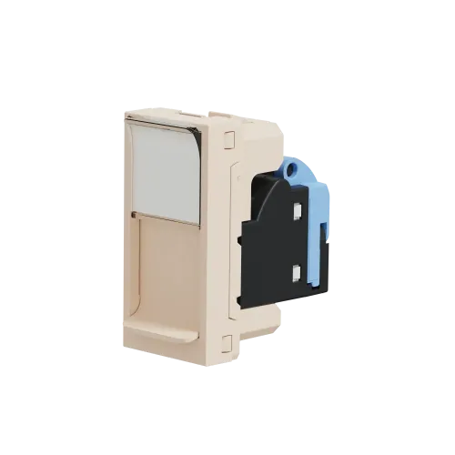 Розетка компьютерная RJ45, 6, UTP, бежевый, 1 модуль, Unica New Schneider NU341444
