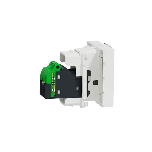 Розетка компьютерная RJ45, 6 UTP, белый, 2 модуля, Unica New Schneider NU341518