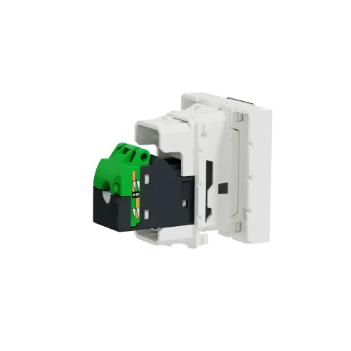 Розетка компьютерная RJ45, 6 UTP, белый, 2 модуля, Unica New Schneider NU341518