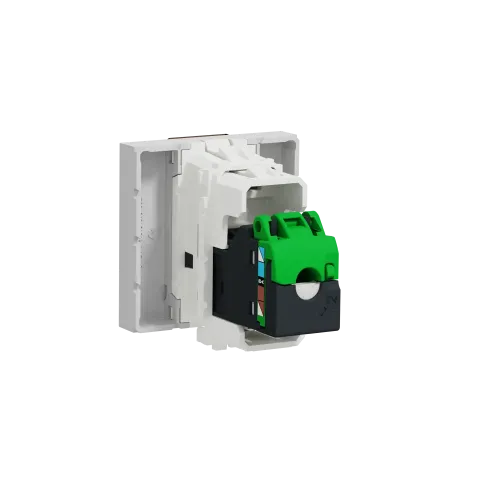 Розетка компьютерная RJ45, 6 UTP, алюминий, 2 модуля, Unica New Schneider NU341530