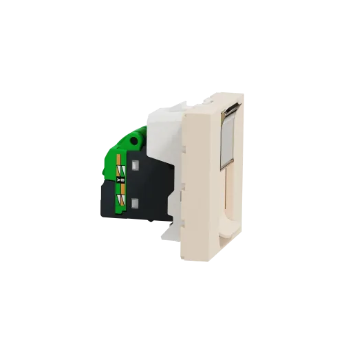 Розетка компьютерная RJ45, 6 UTP, бежевый, 2 модуля, Unica New Schneider NU341544
