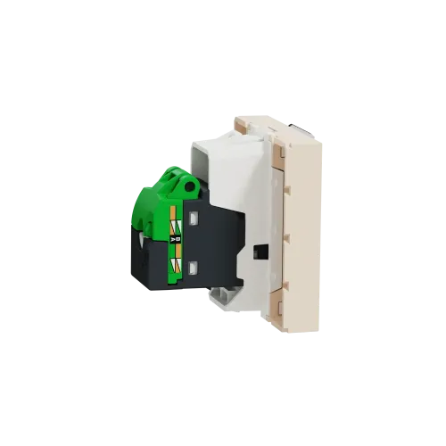 Розетка компьютерная RJ45, 6 UTP, бежевый, 2 модуля, Unica New Schneider NU341544
