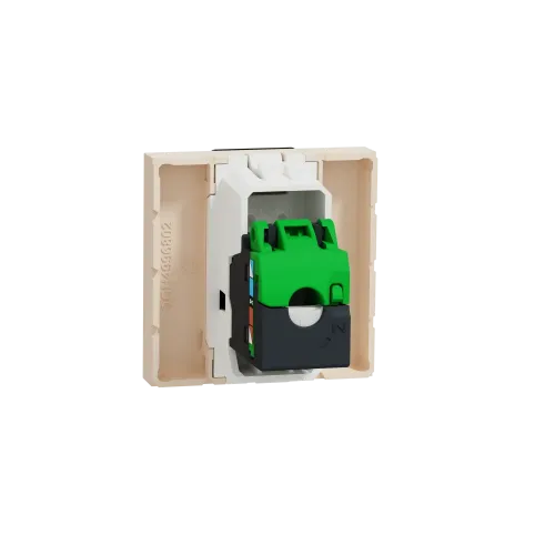Розетка компьютерная RJ45, 6 UTP, бежевый, 2 модуля, Unica New Schneider NU341544
