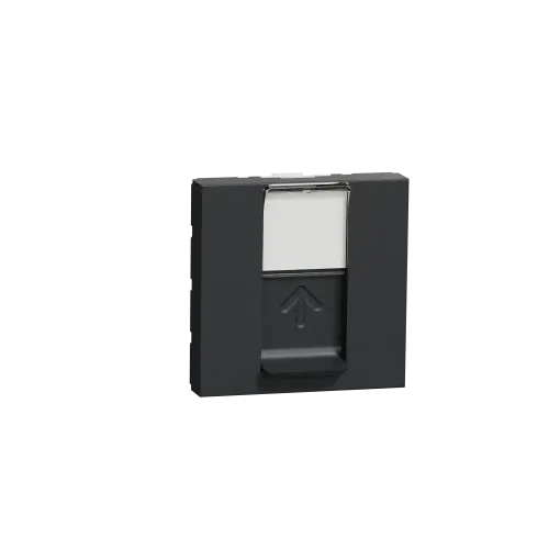 Розетка компьютерная RJ45, 6 UTP, антрацит, 2 модуля, Unica New Schneider NU341554