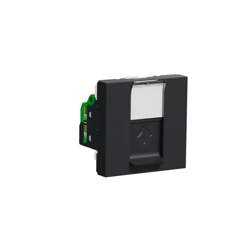Розетка компьютерная RJ45, 6 UTP, антрацит, 2 модуля, Unica New Schneider NU341554