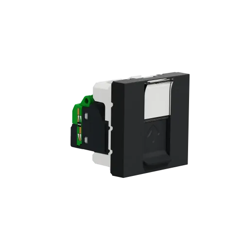 Розетка компьютерная RJ45, 6 UTP, антрацит, 2 модуля, Unica New Schneider NU341554