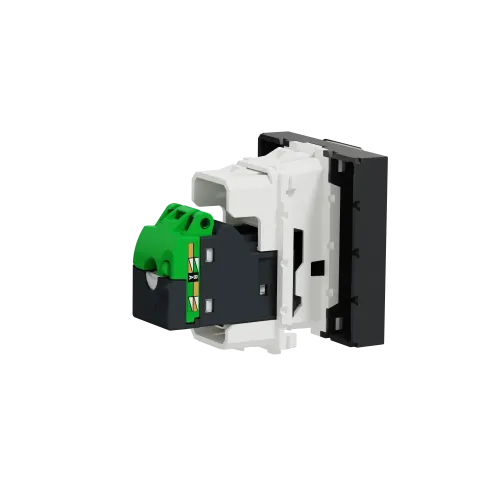 Розетка компьютерная RJ45, 6 UTP, антрацит, 2 модуля, Unica New Schneider NU341554