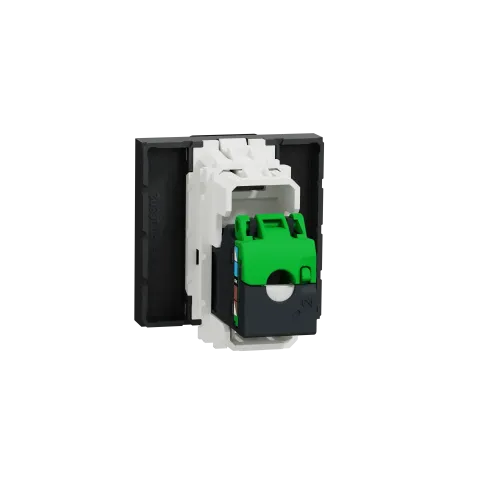 Розетка компьютерная RJ45, 6 UTP, антрацит, 2 модуля, Unica New Schneider NU341554