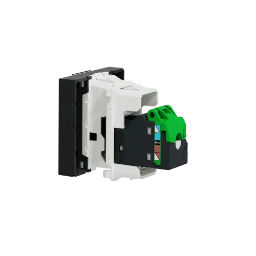 Розетка компьютерная RJ45, 6 UTP, антрацит, 2 модуля, Unica New Schneider NU341554