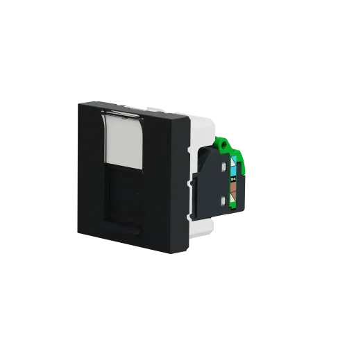 Розетка компьютерная RJ45, 6 UTP, антрацит, 2 модуля, Unica New Schneider NU341554