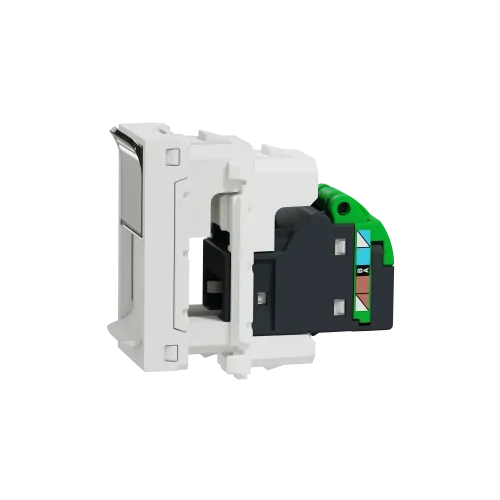 Розетка компьютерная RJ45, 6 STP, белый, 1 модуль, Unica New Schneider NU341618
