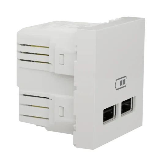 Розетка USB для зарядки, двойная, белый, 2 модуля, Unica New Schneider NU341818