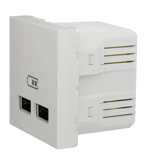 Розетка USB для зарядки, двойная, белый, 2 модуля, Unica New Schneider NU341818
