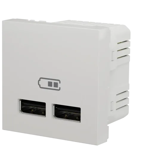 Розетка USB для зарядки, двойная, белый, 2 модуля, Unica New Schneider NU341818