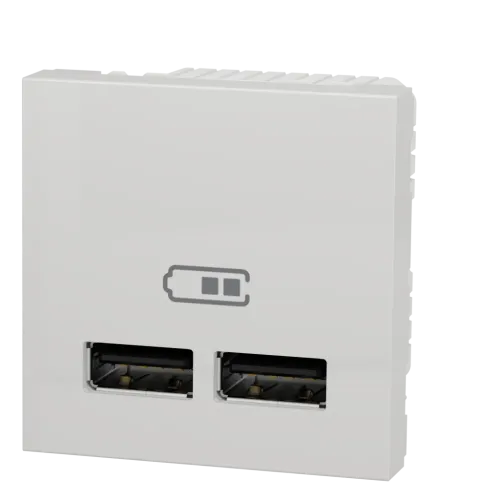 Розетка USB для зарядки, двойная, белый, 2 модуля, Unica New Schneider NU341818